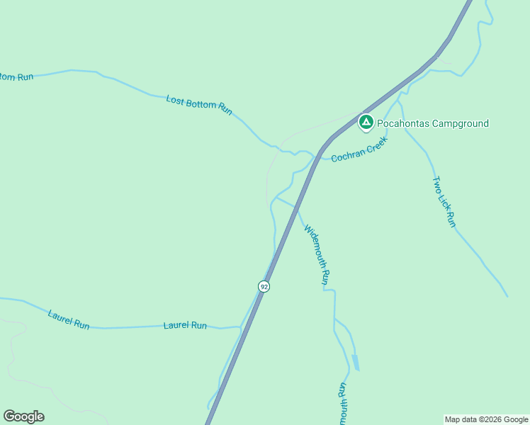 map of restaurants, bars, coffee shops, grocery stores, and more near West Virginia 92 in Marlinton