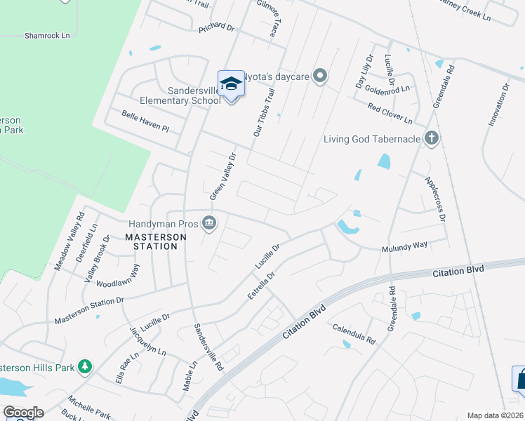 map of restaurants, bars, coffee shops, grocery stores, and more near 2589 Rockaway Place in Lexington