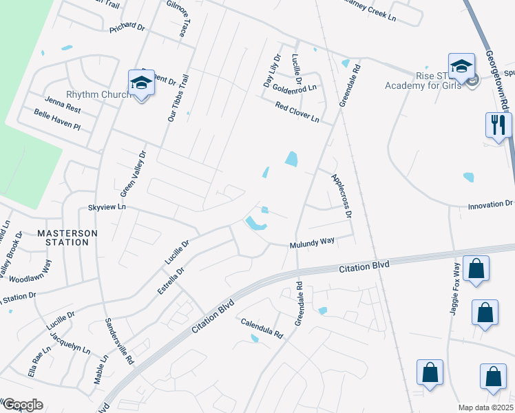 map of restaurants, bars, coffee shops, grocery stores, and more near 1249 Greendale Rd in Lexington