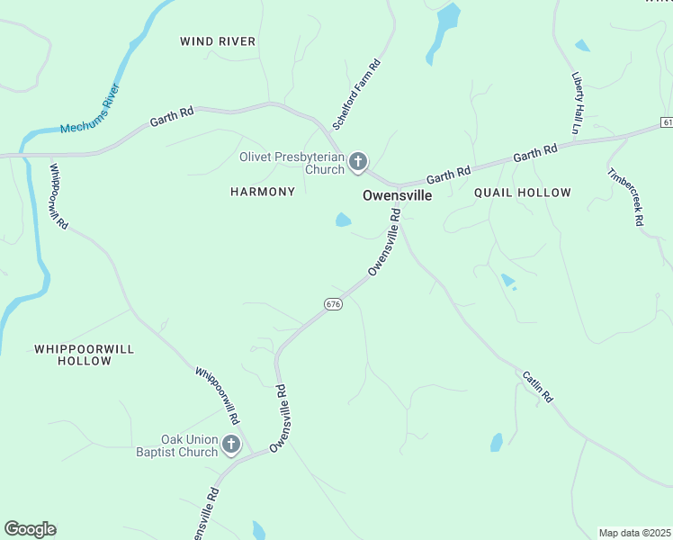 map of restaurants, bars, coffee shops, grocery stores, and more near 2240 Owensville Road in Charlottesville