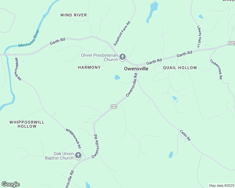 map of restaurants, bars, coffee shops, grocery stores, and more near 2240 Owensville Road in Charlottesville