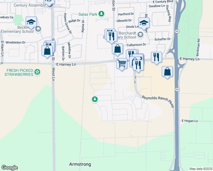 map of restaurants, bars, coffee shops, grocery stores, and more near 140 Labrusca Drive in Lodi