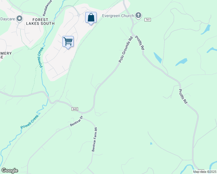 map of restaurants, bars, coffee shops, grocery stores, and more near 2169 Polo Grounds Road in Charlottesville