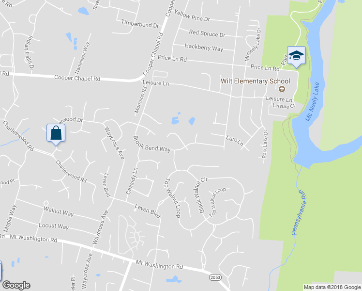 map of restaurants, bars, coffee shops, grocery stores, and more near 11124 Brook Bend Court in Louisville