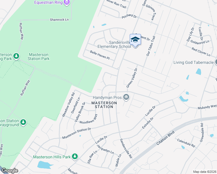 map of restaurants, bars, coffee shops, grocery stores, and more near 504 Lemon Drop Lane in Lexington