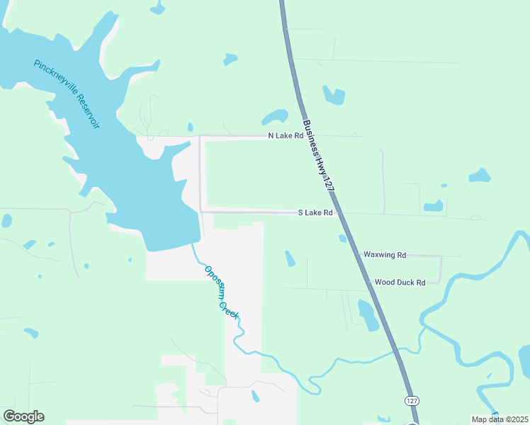map of restaurants, bars, coffee shops, grocery stores, and more near South Lake Road in Pinckneyville