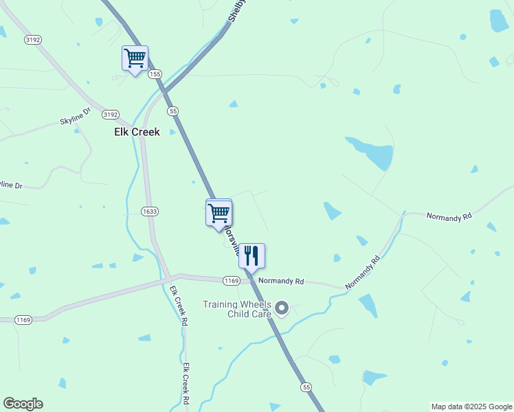 map of restaurants, bars, coffee shops, grocery stores, and more near Ashland Meadows Drive in Taylorsville