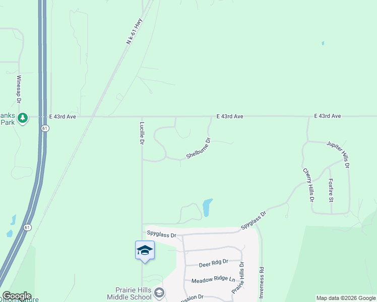 map of restaurants, bars, coffee shops, grocery stores, and more near 3818 Shelburne Drive in Hutchinson