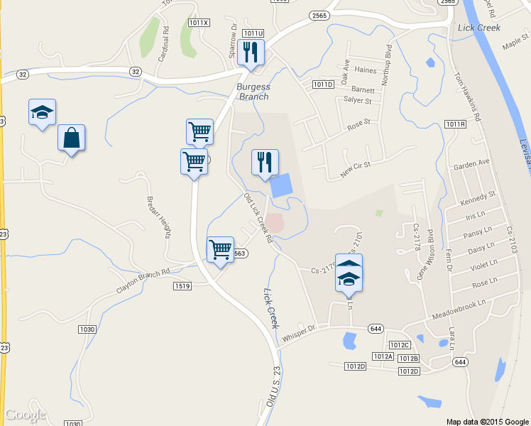 map of restaurants, bars, coffee shops, grocery stores, and more near Louisa-Carpet Mills Rd in Louisa
