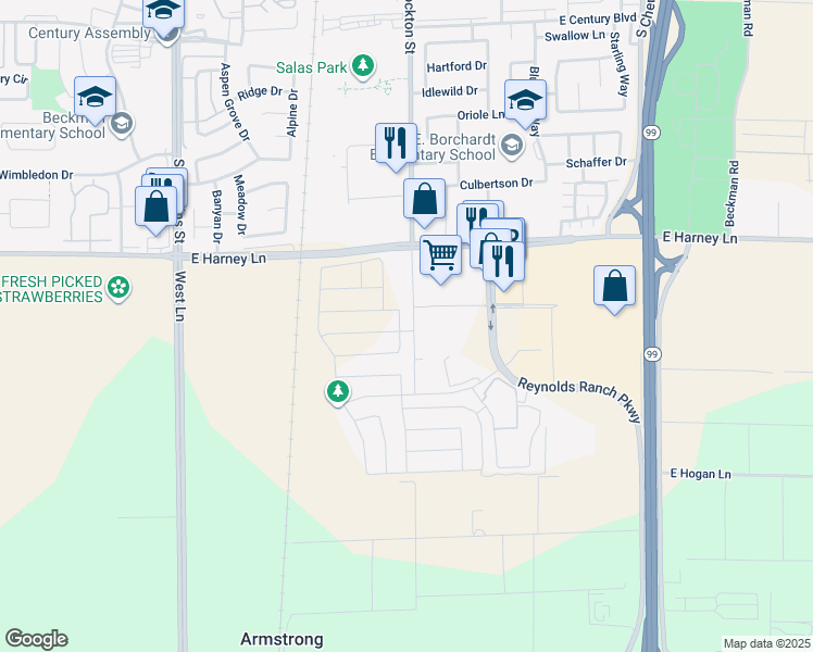 map of restaurants, bars, coffee shops, grocery stores, and more near 2754 Amarone Drive in Lodi