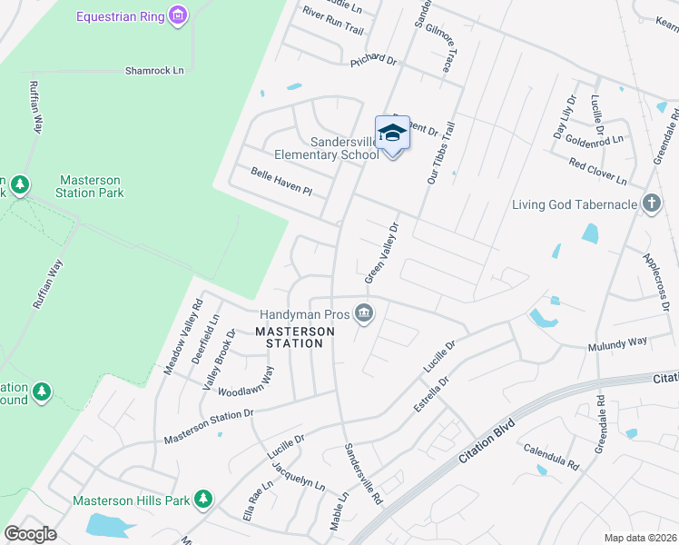 map of restaurants, bars, coffee shops, grocery stores, and more near 2905 Sandersville Road in Lexington