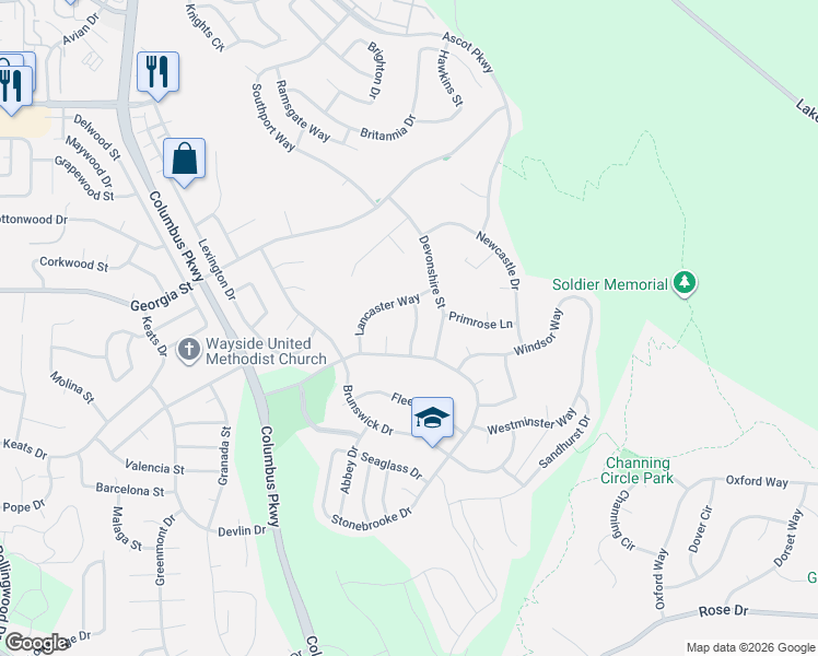 map of restaurants, bars, coffee shops, grocery stores, and more near 108 Deans Court in Vallejo