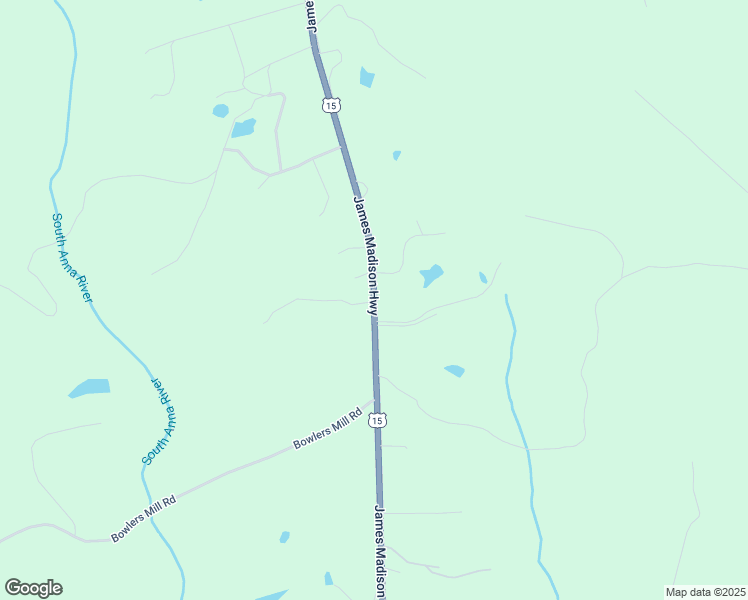 map of restaurants, bars, coffee shops, grocery stores, and more near 2289 James Madison Hwy in Gordonsville