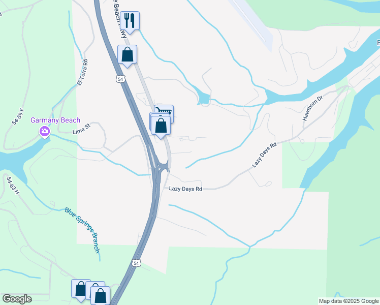 map of restaurants, bars, coffee shops, grocery stores, and more near 1062 Commercial Lane in Osage Beach