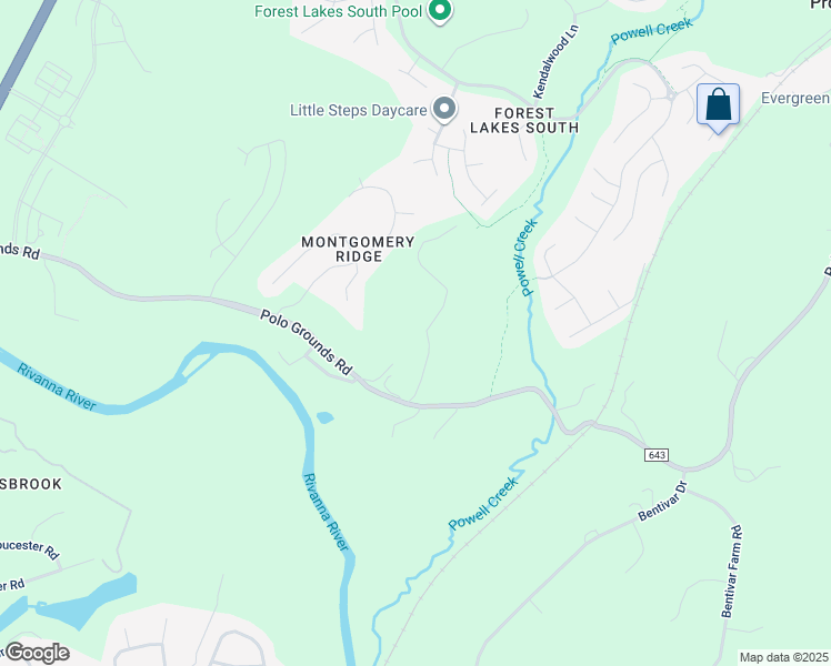 map of restaurants, bars, coffee shops, grocery stores, and more near 2306 Powell Ridge in Charlottesville