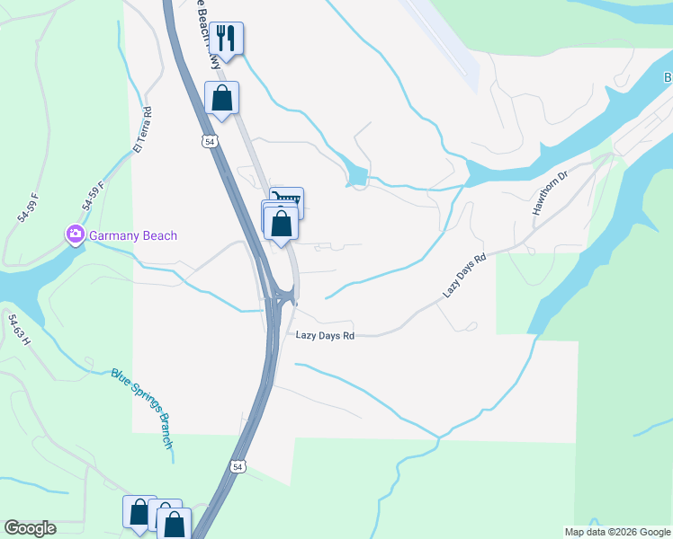 map of restaurants, bars, coffee shops, grocery stores, and more near 954 Commercial Lane in Osage Beach