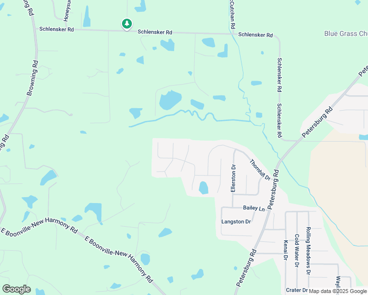 map of restaurants, bars, coffee shops, grocery stores, and more near 13420 Sylvan Court in Evansville