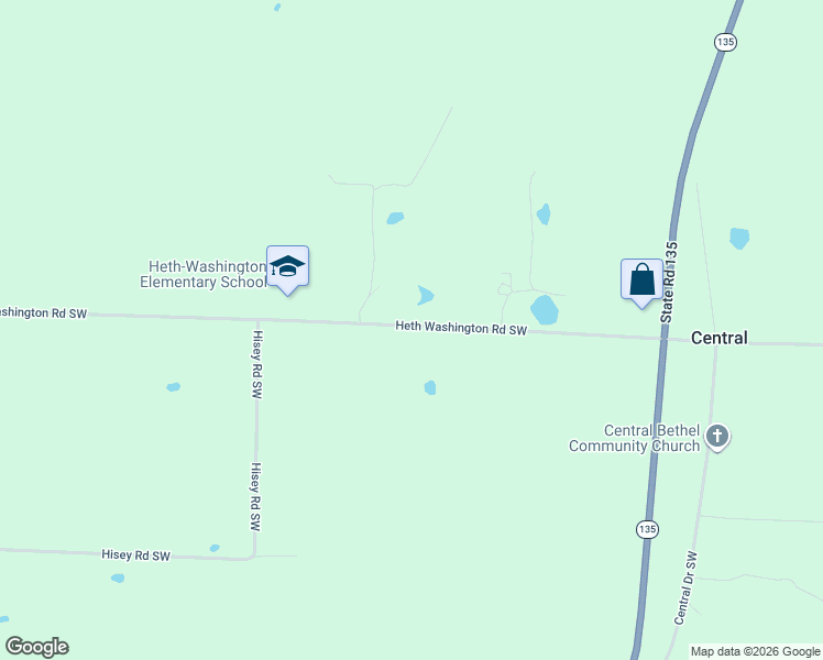 map of restaurants, bars, coffee shops, grocery stores, and more near 2175 Heth Washington Road Southwest in Central