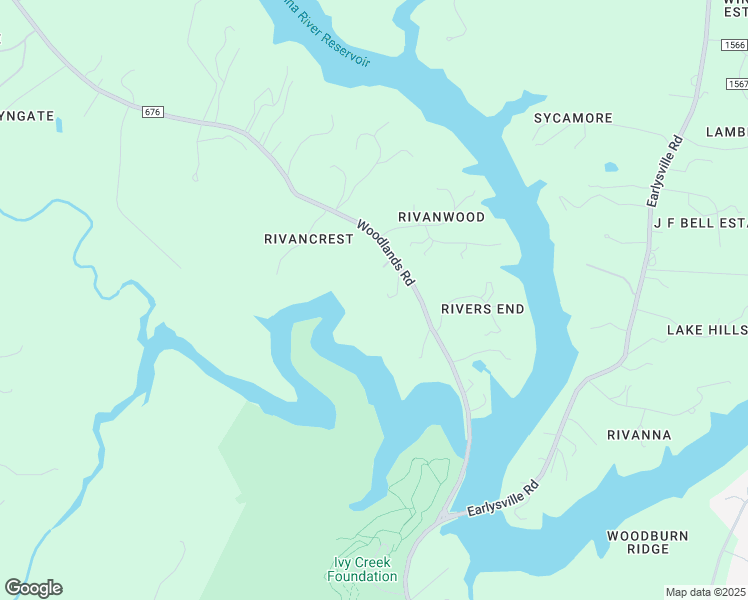 map of restaurants, bars, coffee shops, grocery stores, and more near 341 Woodlands Road in Charlottesville