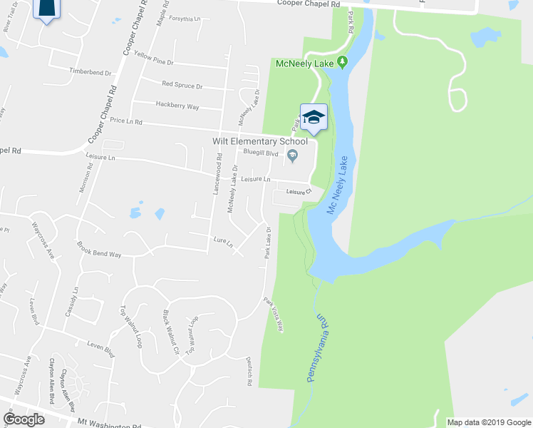 map of restaurants, bars, coffee shops, grocery stores, and more near 10013 Park Lake Drive in Louisville