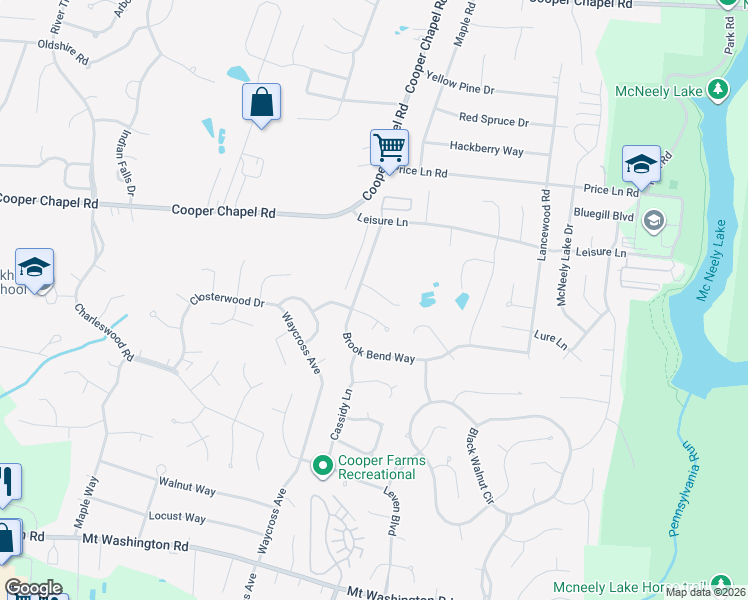 map of restaurants, bars, coffee shops, grocery stores, and more near 11106 Meadow Chase Court in Louisville
