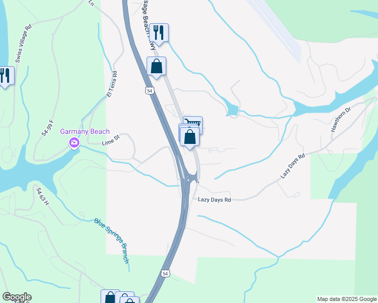 map of restaurants, bars, coffee shops, grocery stores, and more near 4315 Osage Beach Parkway in Osage Beach