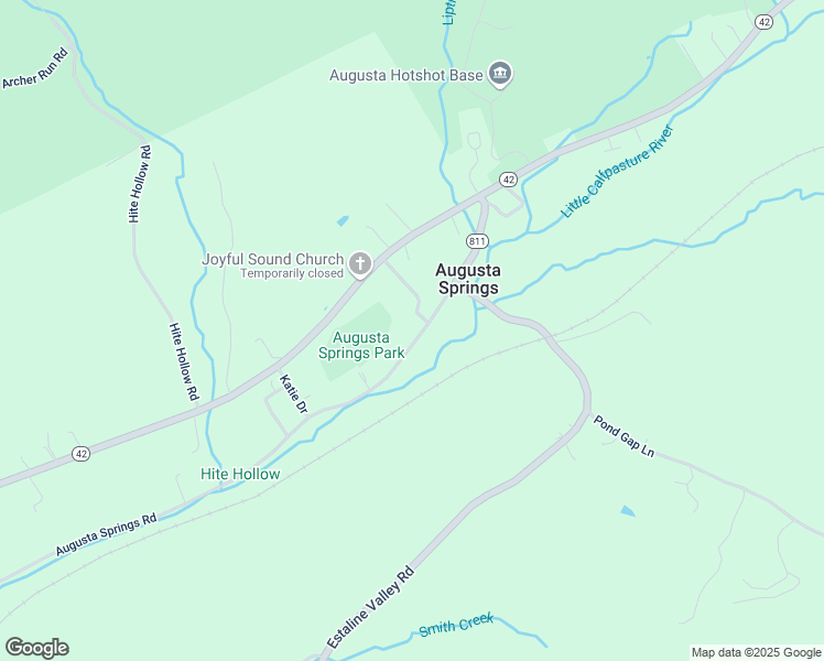 map of restaurants, bars, coffee shops, grocery stores, and more near 137 Augusta Springs Road in Craigsville