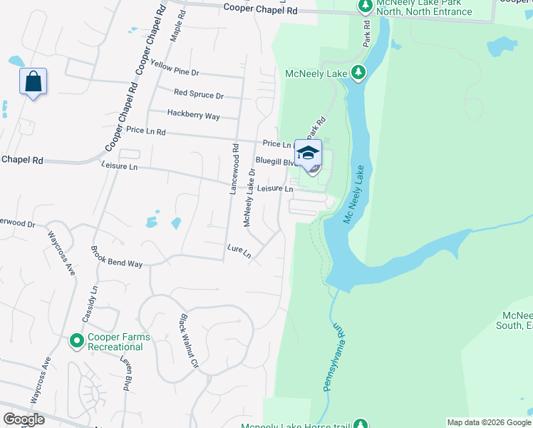 map of restaurants, bars, coffee shops, grocery stores, and more near 6511 Rod N Reel Court in Louisville