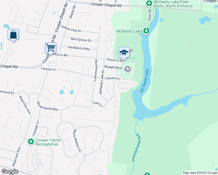 map of restaurants, bars, coffee shops, grocery stores, and more near 6509 Rod N Reel Court in Louisville