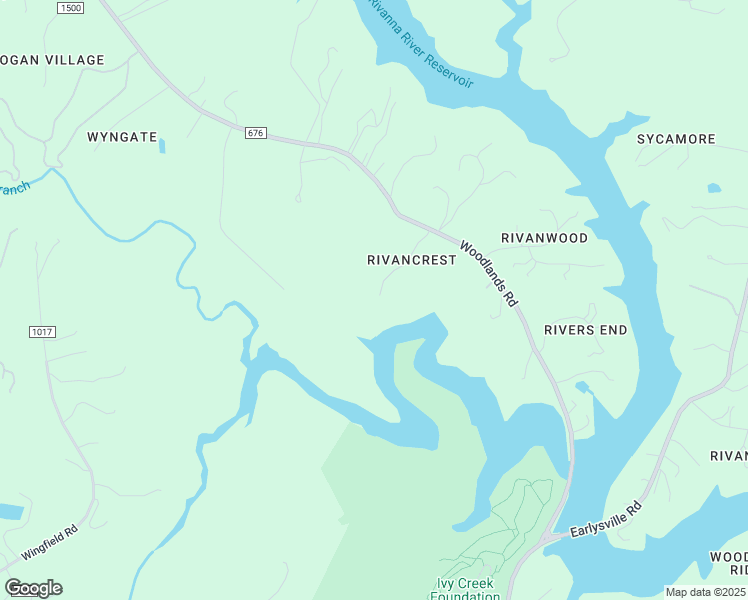 map of restaurants, bars, coffee shops, grocery stores, and more near 2400 Rivancrest Drive in Charlottesville