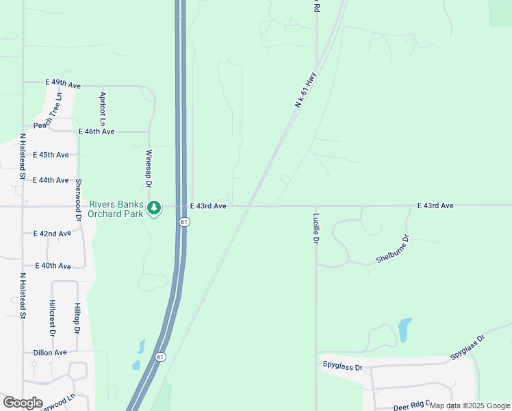 map of restaurants, bars, coffee shops, grocery stores, and more near East 43rd Avenue in Hutchinson