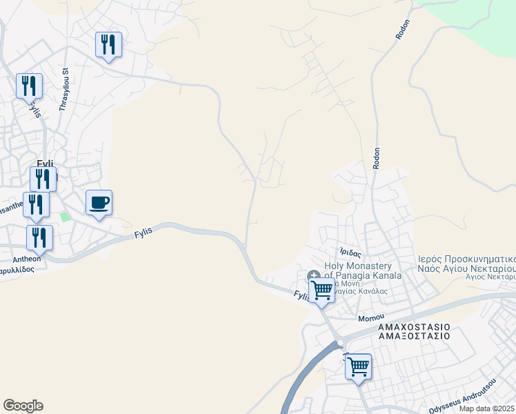 map of restaurants, bars, coffee shops, grocery stores, and more near  in 