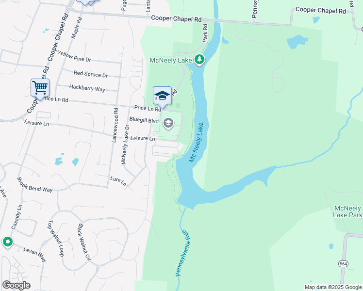 map of restaurants, bars, coffee shops, grocery stores, and more near 7100 Leisure Lane in Louisville