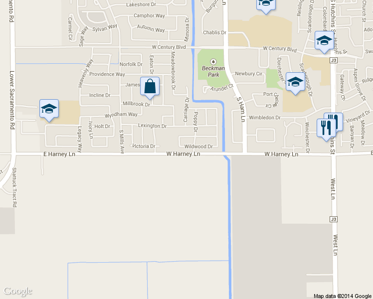 map of restaurants, bars, coffee shops, grocery stores, and more near 1530 Wildwood Drive in Lodi