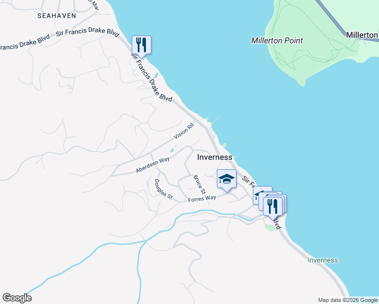 map of restaurants, bars, coffee shops, grocery stores, and more near 20 Callendar Way in Inverness