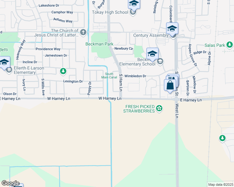 map of restaurants, bars, coffee shops, grocery stores, and more near 2463 Rockingham Circle in Lodi