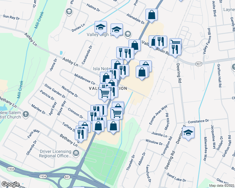 map of restaurants, bars, coffee shops, grocery stores, and more near 10513 Dixie Highway in Louisville
