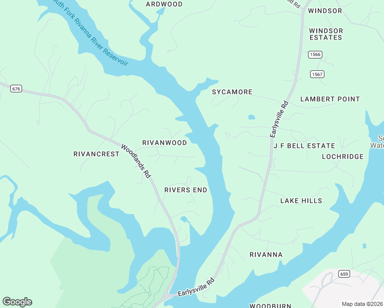 map of restaurants, bars, coffee shops, grocery stores, and more near 315 Rivanwood Place in Charlottesville