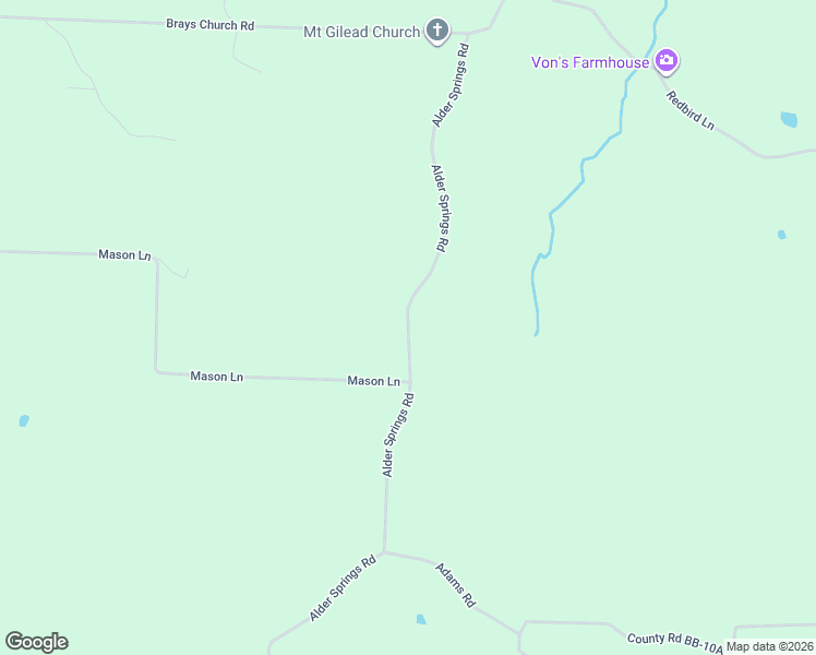 map of restaurants, bars, coffee shops, grocery stores, and more near Alder Springs Road in Miller County