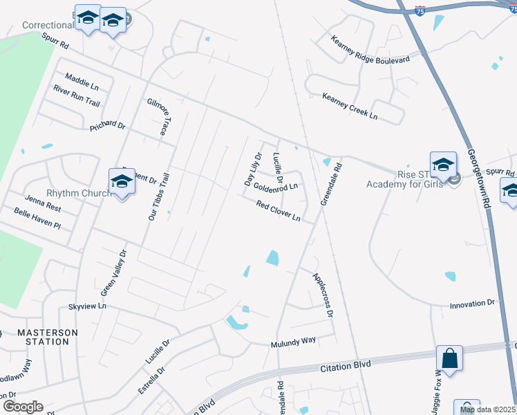 map of restaurants, bars, coffee shops, grocery stores, and more near 2808 Red Clover Lane in Lexington