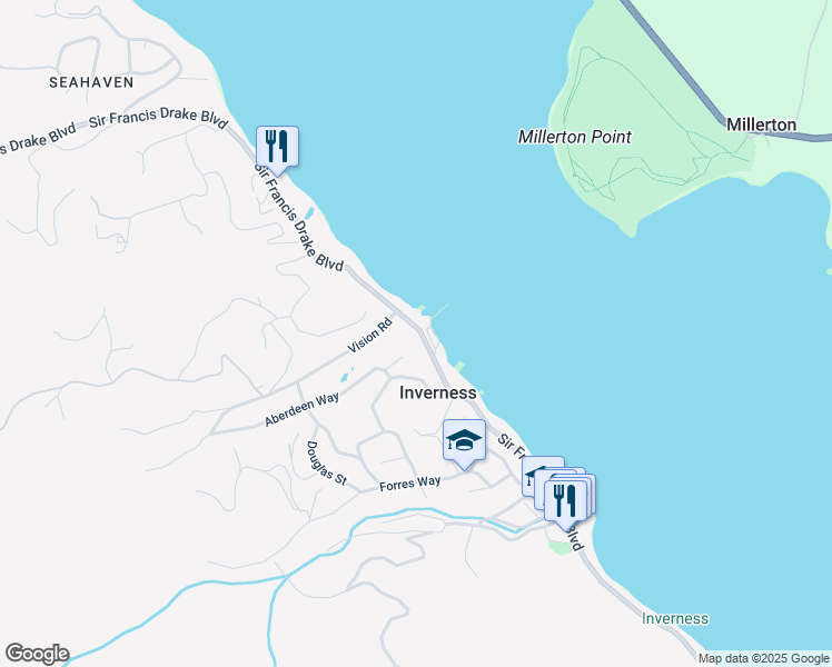 map of restaurants, bars, coffee shops, grocery stores, and more near 10 Balmoral Way in Inverness