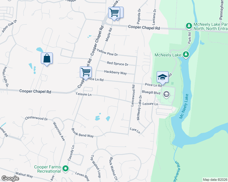 map of restaurants, bars, coffee shops, grocery stores, and more near 9704 Springwater Court in Louisville
