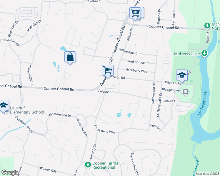 map of restaurants, bars, coffee shops, grocery stores, and more near 6101 Leisure Lane in Louisville