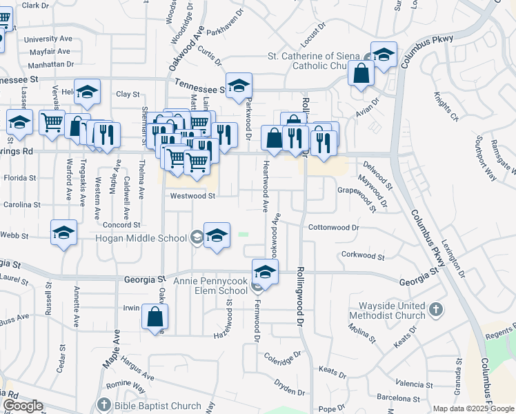 map of restaurants, bars, coffee shops, grocery stores, and more near 935 Heartwood Avenue in Vallejo