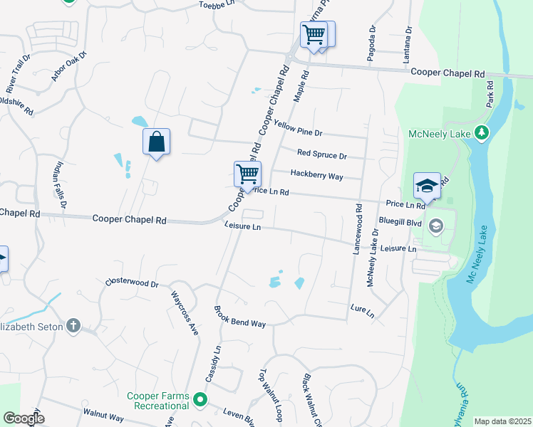 map of restaurants, bars, coffee shops, grocery stores, and more near 6506 Brook Bend Way in Louisville