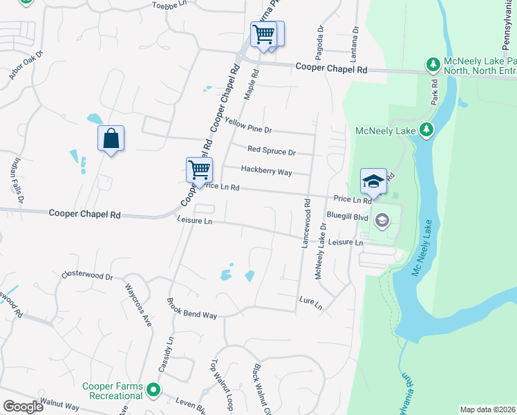 map of restaurants, bars, coffee shops, grocery stores, and more near 9704 Springwater Court in Louisville