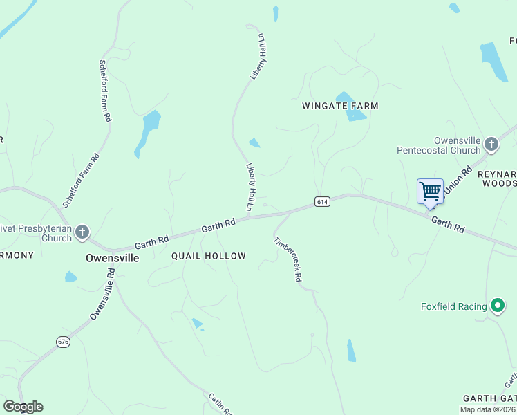 map of restaurants, bars, coffee shops, grocery stores, and more near 2263-2321 County Road 614 in Charlottesville