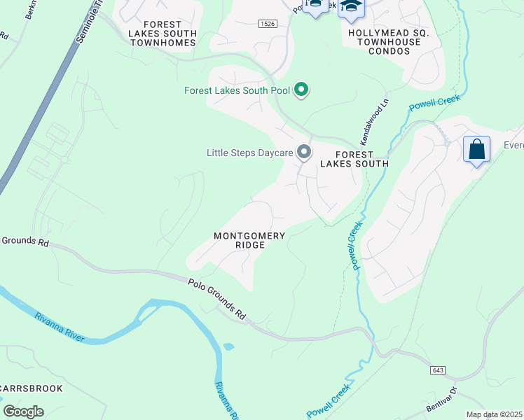 map of restaurants, bars, coffee shops, grocery stores, and more near 2559 Montgomery Ridge Road in Charlottesville