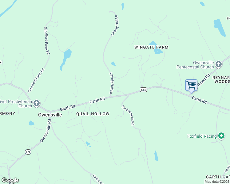 map of restaurants, bars, coffee shops, grocery stores, and more near 2263-2321 County Road 614 in Charlottesville