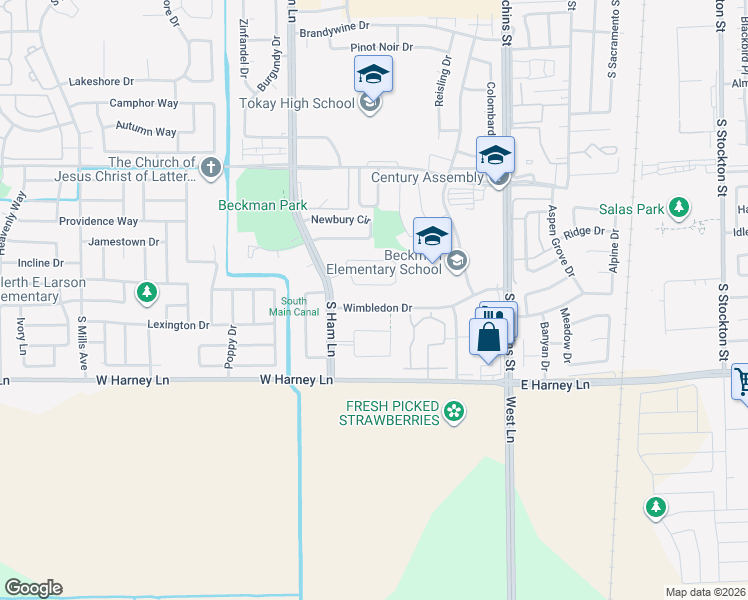 map of restaurants, bars, coffee shops, grocery stores, and more near 1053 Port Chelsea Circle in Lodi